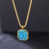 TRUMIUM Compass Necklace for Mens Womens 18k Gold Silver Plated Pendant Necklaces Stainless Steel Rope Chain 22inches with 2″ Chain Extenders(Opal)