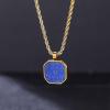 TRUMIUM Compass Necklace for Mens Womens 18k Gold Silver Plated Pendant Necklaces Stainless Steel Rope Chain 22inches with 2″ Chain Extenders(turquoise)