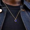 TRUMIUM Compass Necklace for Mens Womens 18k Gold Silver Plated Pendant Necklaces Stainless Steel Rope Chain 22inches with 2″ Chain Extenders(turquoise)