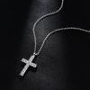 TRUMIUM Cross Necklace for Men Women 14K 18K Gold Silver Plated Cubic Zirconia Christian Faith Pendant Necklaces Everyday Jewelry with 5cm Chain Extenders(Silver Cross)