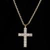 TRUMIUM Cross Necklace for Men Women 14K 18K Gold Silver Plated Cubic Zirconia Christian Faith Pendant Necklaces Everyday Jewelry with 5cm Chain Extenders(Gold Cross)