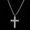 TRUMIUM Cross Necklace for Men Women 14K 18K Gold Silver Plated Cubic Zirconia Christian Faith Pendant Necklaces Everyday Jewelry with 5cm Chain Extenders(Silver Cross)