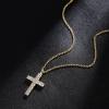TRUMIUM Cross Necklace for Men Women 14K 18K Gold Silver Plated Cubic Zirconia Christian Faith Pendant Necklaces Everyday Jewelry with 5cm Chain Extenders(Gold Cross)