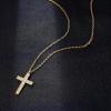 TRUMIUM Cross Necklace for Men Women 14K 18K Gold Silver Plated Cubic Zirconia Christian Faith Pendant Necklaces Everyday Jewelry with 5cm Chain Extenders(Cross Flat Type)