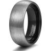 TRUMIUM 4mm 6mm 8mm Tungsten Rings for Men Women Engagement Wedding Band Brushed Black Comfort Fit Size 4-15(8mm Black)