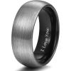 TRUMIUM 4mm 6mm 8mm Tungsten Rings for Men Women Engagement Wedding Band Brushed Black Comfort Fit Size 4-15(8mm Black I Love You)