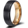 8mm black rose gold plated