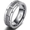 TRUMIUM 8mm Mens Tungsten Wedding Bands Brick Pattern Matte Finished Tungsten Carbied Rings Comfort Fit Size 7-13(8mm Silver)