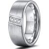 TRUMIUM 8mm Wedding Bands For Men Women Cubic Zirconia Tungsten Nen Wedding Ring Fake Diamonds Silver/Blue/Black Eternity Band Ring Comfort Fit Size 7-13(8mm Silver)