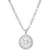TRUMIUM Compass Necklace for Mens Womens 18k Gold Silver Plated Pendant Necklaces Stainless Steel Rope Chain 22inches with 2″ Chain Extenders(Compass-Silver)