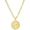 TRUMIUM Compass Necklace for Mens Womens 18k Gold Silver Plated Pendant Necklaces Stainless Steel Rope Chain 22inches with 2″ Chain Extenders(Compass-Gold)