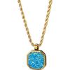 TRUMIUM Compass Necklace for Mens Womens 18k Gold Silver Plated Pendant Necklaces Stainless Steel Rope Chain 22inches with 2″ Chain Extenders(Opal)