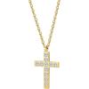 TRUMIUM Cross Necklace for Men Women 14K 18K Gold Silver Plated Cubic Zirconia Christian Faith Pendant Necklaces Everyday Jewelry with 5cm Chain Extenders(Cross Flat Type)