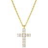 TRUMIUM Cross Necklace for Men Women 14K 18K Gold Silver Plated Cubic Zirconia Christian Faith Pendant Necklaces Everyday Jewelry with 5cm Chain Extenders(Gold Cross)