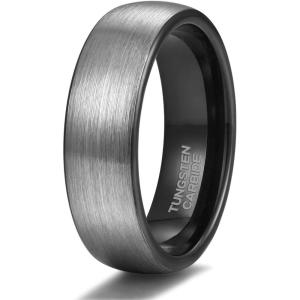 TRUMIUM 4mm 6mm 8mm Tungsten Rings for Men Women Engagement Wedding Band Brushed Black Comfort Fit Size 4-15(6mm Black)
