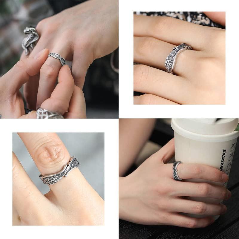 imageChainsHouse Antique Ring Feather Angel Wing for Men Women Stainless Steel18K GoldBlack Metal Plated Sturdy Vintage Feather Band Rings Jewelry Size 712 Offer Custom Servicea Silver