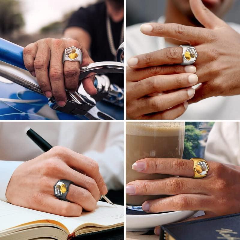 imageChainsHouse Signet Rings Solid Polished Stainless Steel Biker Ring for Men Women 316L Stainless Steel18K GoldBlack Metal Plated Text EngravingPhoto Custom Size 7 to 14 Send Gift Boxe Shield Photo Steel