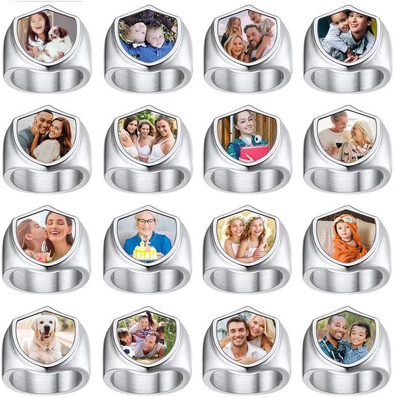 imageChainsHouse Signet Rings Solid Polished Stainless Steel Biker Ring for Men Women 316L Stainless Steel18K GoldBlack Metal Plated Text EngravingPhoto Custom Size 7 to 14 Send Gift Boxe Shield Photo Steel