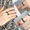 ChainsHouse Antique Ring Feather Angel Wing for Men Women, Stainless Steel/18K Gold/Black Metal Plated, Sturdy Vintage Feather Band Rings Jewelry, Size 7-12, Offer Custom Service(c. Black)