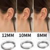 ChainsHouse Hypoallergenic Surgical Stainless Steel Hoop Earrings Set, 18K Gold/Black Metal Plated 7mm/8mm/9mm/12mm 3 Pairs Nickel Free Huggie Hoop Earrings for Women Men, with Gift Box(A: steel-diameter 8/10/12mm 3 pairs)