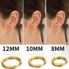ChainsHouse Hypoallergenic Surgical Stainless Steel Hoop Earrings Set, 18K Gold/Black Metal Plated 7mm/8mm/9mm/12mm 3 Pairs Nickel Free Huggie Hoop Earrings for Women Men, with Gift Box(A: gold-diameter 8/10/12mm 3 pairs)