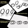 ChainsHouse Hypoallergenic Surgical Stainless Steel Hoop Earrings Set, 18K Gold/Black Metal Plated 7mm/8mm/9mm/12mm 3 Pairs Nickel Free Huggie Hoop Earrings for Women Men, with Gift Box(A: black-diameter 8/10/12mm 3 pairs)