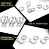 ChainsHouse Hypoallergenic Surgical Stainless Steel Hoop Earrings Set, 18K Gold/Black Metal Plated 7mm/8mm/9mm/12mm 3 Pairs Nickel Free Huggie Hoop Earrings for Women Men, with Gift Box(B: steel-diameter 7/9/12mm 3 pairs)