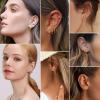 ChainsHouse Hypoallergenic Surgical Stainless Steel Hoop Earrings Set, 18K Gold/Black Metal Plated 7mm/8mm/9mm/12mm 3 Pairs Nickel Free Huggie Hoop Earrings for Women Men, with Gift Box(A: gold-diameter 8/10/12mm 3 pairs)