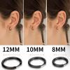 ChainsHouse Hypoallergenic Surgical Stainless Steel Hoop Earrings Set, 18K Gold/Black Metal Plated 7mm/8mm/9mm/12mm 3 Pairs Nickel Free Huggie Hoop Earrings for Women Men, with Gift Box(A: black-diameter 8/10/12mm 3 pairs)