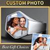 ChainsHouse Signet Rings Solid Polished Stainless Steel Biker Ring for Men Women, 316L Stainless Steel/18K Gold/Black Metal Plated, Text Engraving/Photo Custom, Size 7 to 14, Send Gift Box(e. Hexagonal Photo – Steel)