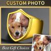 ChainsHouse Signet Rings Solid Polished Stainless Steel Biker Ring for Men Women, 316L Stainless Steel/18K Gold/Black Metal Plated, Text Engraving/Photo Custom, Size 7 to 14, Send Gift Box(e. Shield Photo – Gold)