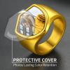 ChainsHouse Signet Rings Solid Polished Stainless Steel Biker Ring for Men Women, 316L Stainless Steel/18K Gold/Black Metal Plated, Text Engraving/Photo Custom, Size 7 to 14, Send Gift Box(e. Shield Photo – Gold)