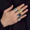 ChainsHouse Signet Rings Solid Polished Stainless Steel Biker Ring for Men Women, 316L Stainless Steel/18K Gold/Black Metal Plated, Text Engraving/Photo Custom, Size 7 to 14, Send Gift Box(d. Square Photo – Black)