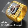 ChainsHouse Signet Rings Solid Polished Stainless Steel Biker Ring for Men Women, 316L Stainless Steel/18K Gold/Black Metal Plated, Text Engraving/Photo Custom, Size 7 to 14, Send Gift Box(c. CZ Square Photo – Gold)