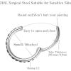 ORANGELOVE 20G 18G 16G Clear CZ Nose Ring Hoop 316L Surgical Steel Seamless Silver Septum Ring Clicker Jewelry Cartilage Earring Ear Piercing Hoop Earrings for Women Men Helix Rook Lobe Conch Tragus Daith Lip Hinged Piercing Jewelry with Cubic Zirconia(1pc/Black CZ 20G 8mm Silver)