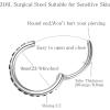 ORANGELOVE 20G 18G 16G Clear CZ Nose Ring Hoop 316L Surgical Steel Seamless Silver Septum Ring Clicker Jewelry Cartilage Earring Ear Piercing Hoop Earrings for Women Men Helix Rook Lobe Conch Tragus Daith Lip Hinged Piercing Jewelry with Cubic Zirconia(1pc/Black CZ 20G 9mm Silver)