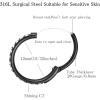 ORANGELOVE 20G 18G 16G Clear CZ Nose Ring Hoop 316L Surgical Steel Seamless Silver Septum Ring Clicker Jewelry Cartilage Earring Ear Piercing Hoop Earrings for Women Men Helix Rook Lobe Conch Tragus Daith Lip Hinged Piercing Jewelry with Cubic Zirconia(1pc/Clear CZ 20G 12mm Black)