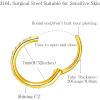 ORANGELOVE 20G 18G 16G Clear CZ Nose Ring Hoop 316L Surgical Steel Seamless Silver Septum Ring Clicker Jewelry Cartilage Earring Ear Piercing Hoop Earrings for Women Men Helix Rook Lobe Conch Tragus Daith Lip Hinged Piercing Jewelry with Cubic Zirconia(2pcs/Clear CZ 20G 7mm Gold)