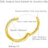 ORANGELOVE 20G 18G 16G Clear CZ Nose Ring Hoop 316L Surgical Steel Seamless Silver Septum Ring Clicker Jewelry Cartilage Earring Ear Piercing Hoop Earrings for Women Men Helix Rook Lobe Conch Tragus Daith Lip Hinged Piercing Jewelry with Cubic Zirconia(1pc/Clear CZ 20G 8mm Gold)
