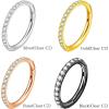 ORANGELOVE 20G 18G 16G Clear CZ Nose Ring Hoop 316L Surgical Steel Seamless Silver Septum Ring Clicker Jewelry Cartilage Earring Ear Piercing Hoop Earrings for Women Men Helix Rook Lobe Conch Tragus Daith Lip Hinged Piercing Jewelry with Cubic Zirconia(1pc/Clear CZ 16G 6mm Silver)