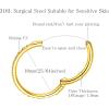 ORANGELOVE 20G 18G 16G Clear CZ Nose Ring Hoop 316L Surgical Steel Seamless Silver Septum Ring Clicker Jewelry Cartilage Earring Ear Piercing Hoop Earrings for Women Men Helix Rook Lobe Conch Tragus Daith Lip Hinged Piercing Jewelry with Cubic Zirconia(1pc/Clear CZ 18G 10mm Gold)
