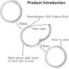 ORANGELOVE 20G 18G 16G Clear CZ Nose Ring Hoop 316L Surgical Steel Seamless Silver Septum Ring Clicker Jewelry Cartilage Earring Ear Piercing Hoop Earrings for Women Men Helix Rook Lobe Conch Tragus Daith Lip Hinged Piercing Jewelry with Cubic Zirconia(1pc/Clear CZ 16G 10mm Silver)