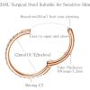 ORANGELOVE 20G 18G 16G Clear CZ Nose Ring Hoop 316L Surgical Steel Seamless Silver Septum Ring Clicker Jewelry Cartilage Earring Ear Piercing Hoop Earrings for Women Men Helix Rook Lobe Conch Tragus Daith Lip Hinged Piercing Jewelry with Cubic Zirconia(1pc/Clear CZ 16G 12mm Rose Gold)