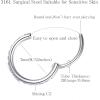 ORANGELOVE 20G 18G 16G Clear CZ Nose Ring Hoop 316L Surgical Steel Seamless Silver Septum Ring Clicker Jewelry Cartilage Earring Ear Piercing Hoop Earrings for Women Men Helix Rook Lobe Conch Tragus Daith Lip Hinged Piercing Jewelry with Cubic Zirconia(1pc/Rainbow CZ 20G 7mm Silver)