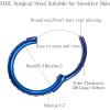 ORANGELOVE 20G 18G 16G Clear CZ Nose Ring Hoop 316L Surgical Steel Seamless Silver Septum Ring Clicker Jewelry Cartilage Earring Ear Piercing Hoop Earrings for Women Men Helix Rook Lobe Conch Tragus Daith Lip Hinged Piercing Jewelry with Cubic Zirconia(1pc/Clear CZ 20G 8mm Blue)