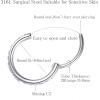 ORANGELOVE 20G 18G 16G Clear CZ Nose Ring Hoop 316L Surgical Steel Seamless Silver Septum Ring Clicker Jewelry Cartilage Earring Ear Piercing Hoop Earrings for Women Men Helix Rook Lobe Conch Tragus Daith Lip Hinged Piercing Jewelry with Cubic Zirconia(1pc/Rainbow CZ 20G 6mm Silver)