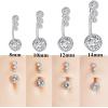 ORANGELOVE G23 Titanium 14G CZ Belly Button Rings for Women Cubic Zirconia Belly Ring Navel Ring Barbell Piercing Jewelry 14 Gauge 8mm 10mm 12mm 14mm(14G/Bar Length:14mm/Silver)