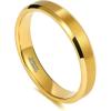 TRUMIUM 2mm 4mm 6mm 8mm 24k Gold Plated Tungsten Rings for Men Women Wedding Bands Matte Finish Beveled Edges Comfort Fit Size 4-13(4mm 24k gold plated)