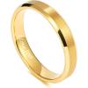 TRUMIUM 2mm 4mm 6mm 8mm 24k Gold Plated Tungsten Rings for Men Women Wedding Bands Matte Finish Beveled Edges Comfort Fit Size 4-13(4mm I Love You Engraved)