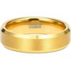 TRUMIUM 2mm 4mm 6mm 8mm 24k Gold Plated Tungsten Rings for Men Women Wedding Bands Matte Finish Beveled Edges Comfort Fit Size 4-13(6mm 24k gold plated)